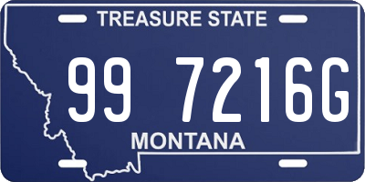 MT license plate 997216G