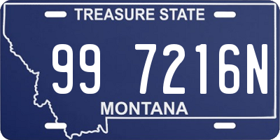 MT license plate 997216N