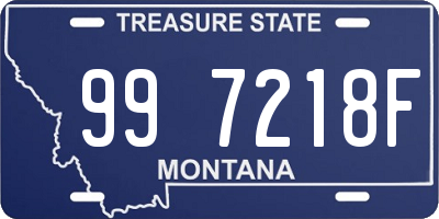 MT license plate 997218F