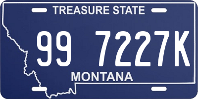 MT license plate 997227K