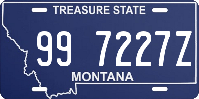 MT license plate 997227Z