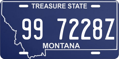 MT license plate 997228Z