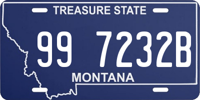 MT license plate 997232B