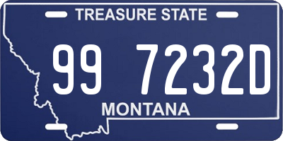 MT license plate 997232D