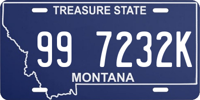 MT license plate 997232K