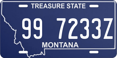 MT license plate 997233Z