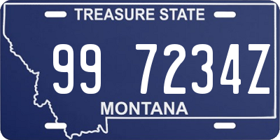 MT license plate 997234Z