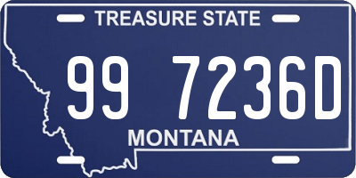 MT license plate 997236D