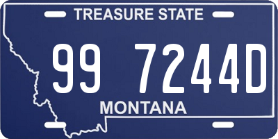 MT license plate 997244D