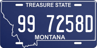 MT license plate 997258D