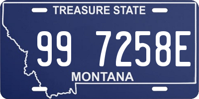 MT license plate 997258E