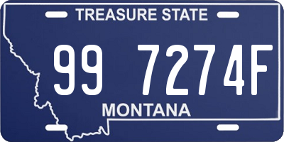 MT license plate 997274F