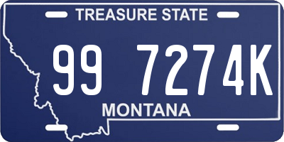 MT license plate 997274K