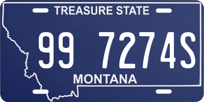 MT license plate 997274S