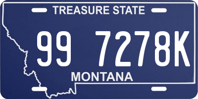 MT license plate 997278K