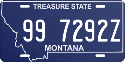 MT license plate 997292Z