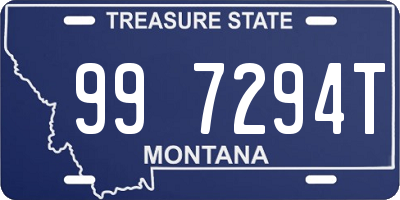 MT license plate 997294T