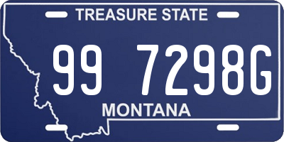 MT license plate 997298G