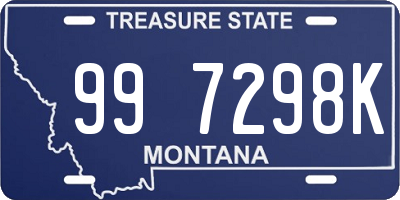 MT license plate 997298K