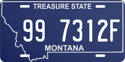 MT license plate 997312F