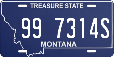 MT license plate 997314S