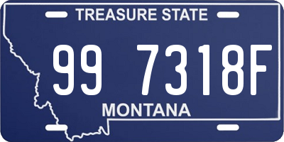 MT license plate 997318F