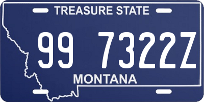 MT license plate 997322Z