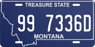 MT license plate 997336D