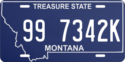 MT license plate 997342K