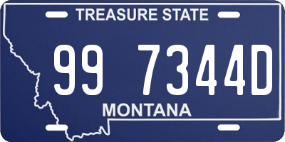 MT license plate 997344D