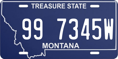 MT license plate 997345W