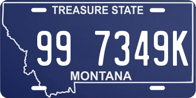 MT license plate 997349K