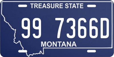 MT license plate 997366D