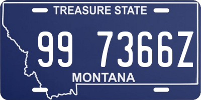 MT license plate 997366Z