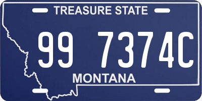 MT license plate 997374C