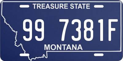 MT license plate 997381F