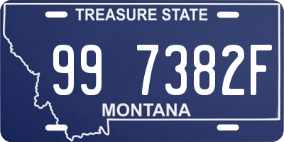 MT license plate 997382F