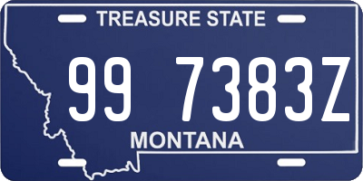 MT license plate 997383Z