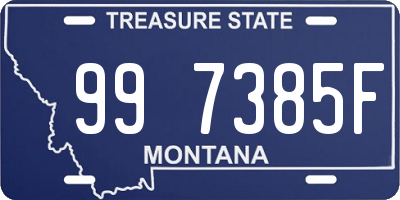 MT license plate 997385F