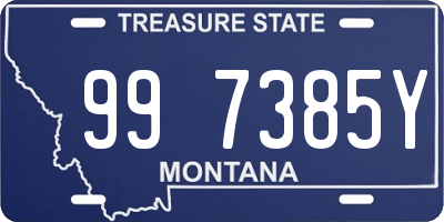 MT license plate 997385Y