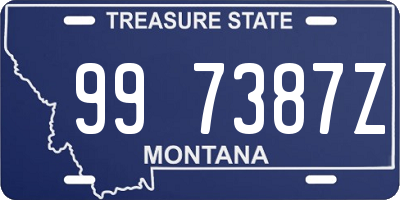 MT license plate 997387Z