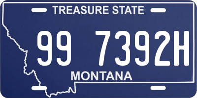 MT license plate 997392H