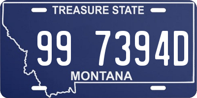 MT license plate 997394D