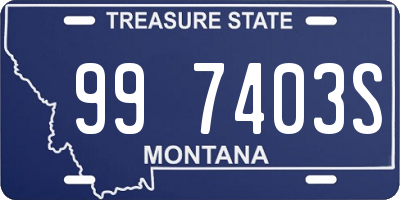 MT license plate 997403S