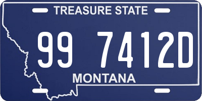 MT license plate 997412D