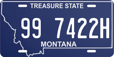 MT license plate 997422H