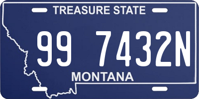 MT license plate 997432N