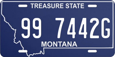 MT license plate 997442G