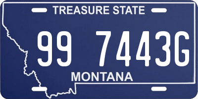 MT license plate 997443G