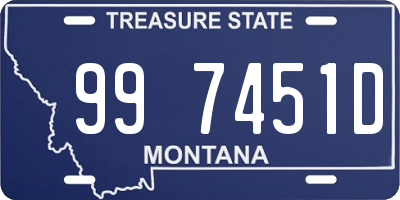 MT license plate 997451D